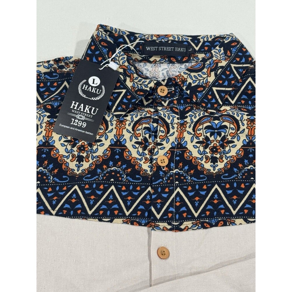 West Street Haku Men’s Western Aztec Print Long Sleeve Size Large - Picture 2 of 6